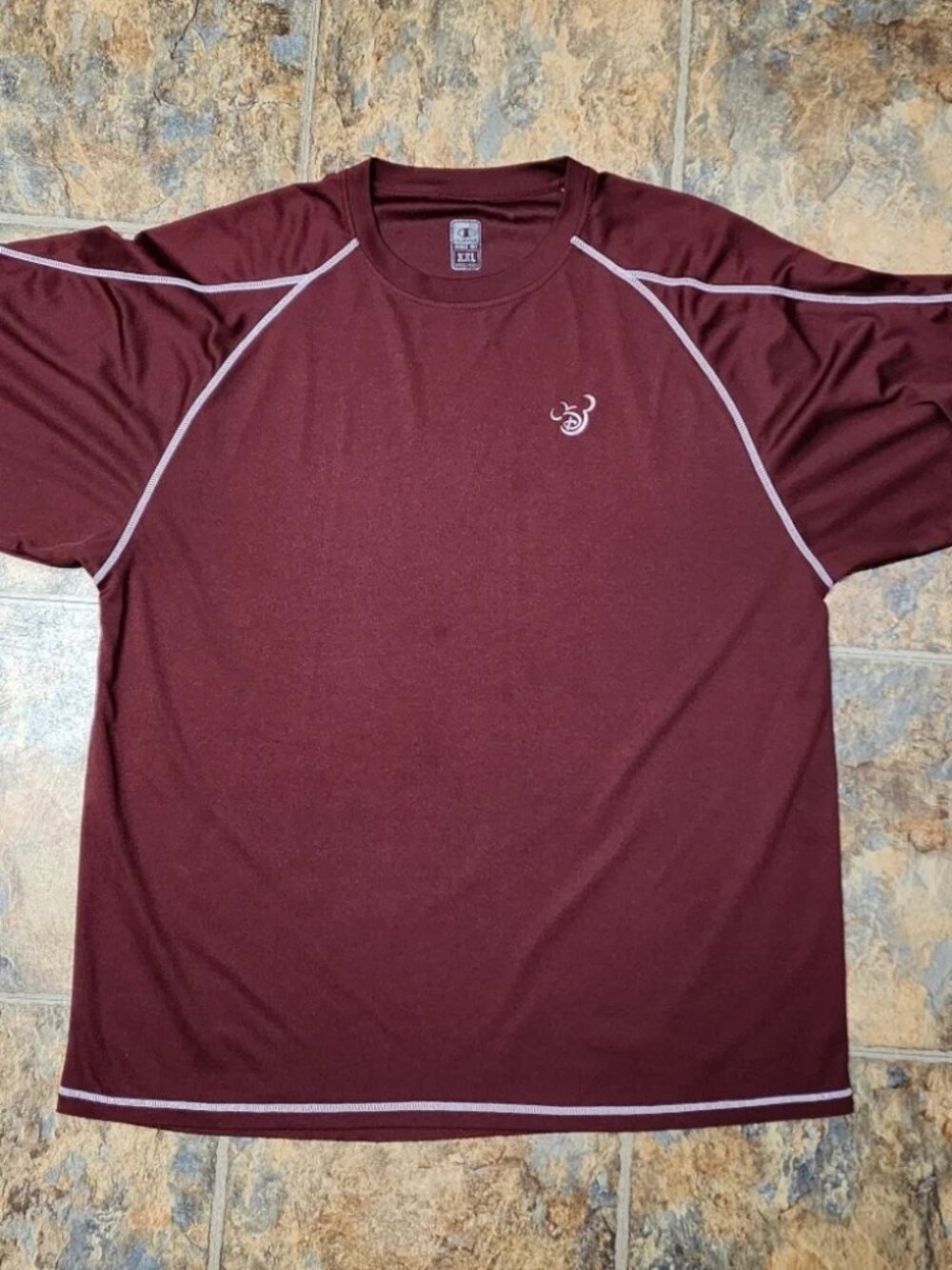 Champion And Disney Collab. Short Sleeve Pull Over Shirt Maroon Sz XXL